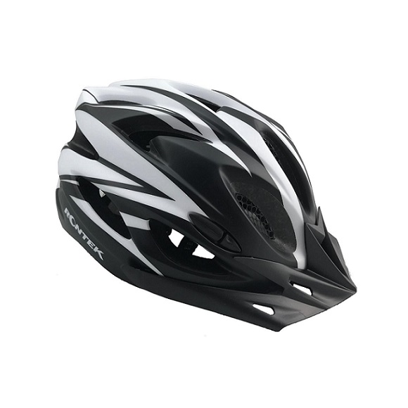 Capacete Adulto In-Mold RT-58 Preto/Branco Com Led