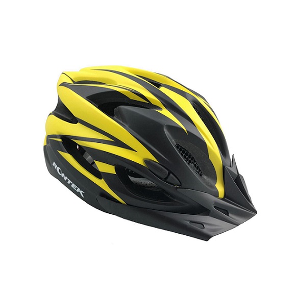 Capacete Adulto In-Mold RT-58 Preto/Amarelo Com Led