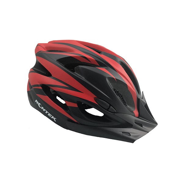 Capacete Adulto In-Mold RT-58 Preto/Vermelho Com Led