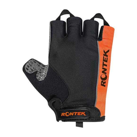 Luva Para Ciclismo RONTEK RT-22 Dedo Curto Preto/Laranja P