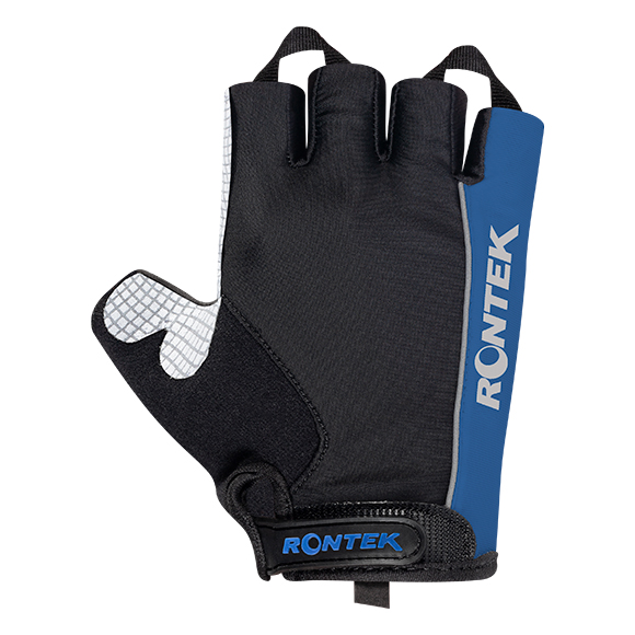 Luva Para Ciclismo RONTEK RT-22 Dedo Curto Preto/Azul P