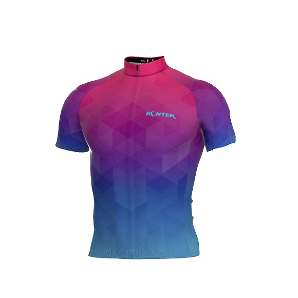 Camisa de Ciclismo RONTEK Classic Rosa e Azul PP