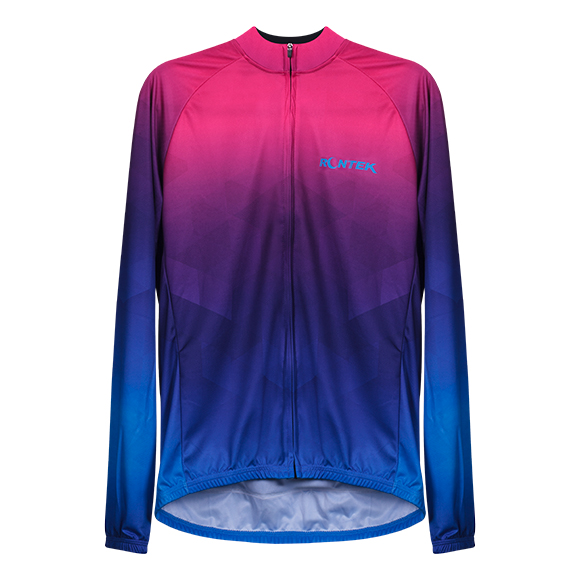 Camisa de Ciclismo RONTEK Classic Manga Longa Rosa e Azul G