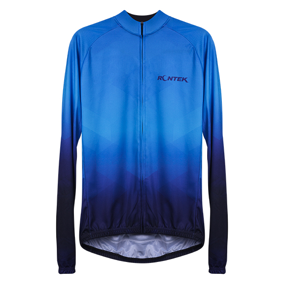 Camisa de Ciclismo RONTEK Classic Manga Longa Azul G